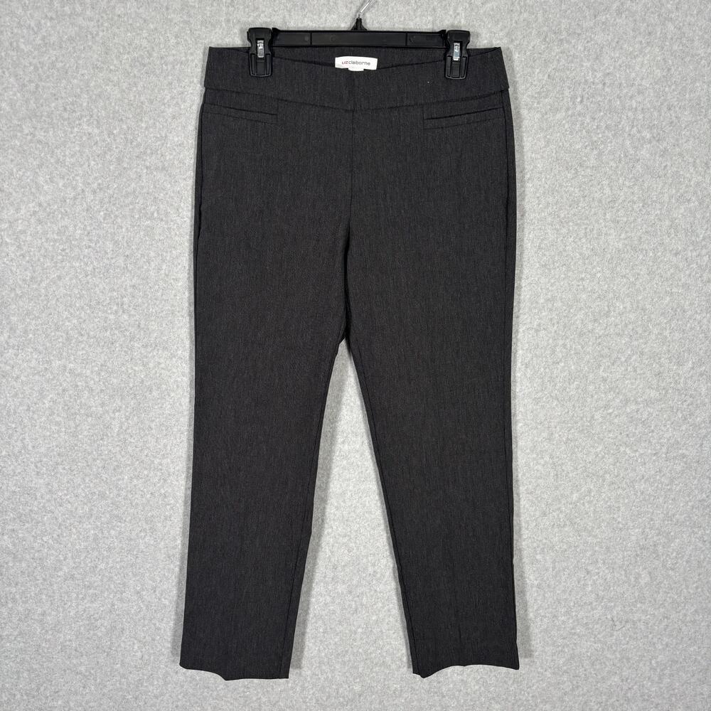 Liz Claiborne Pants‎ Womens 8P Charcoal Lisa Pull On Pixie Career Office Jegging